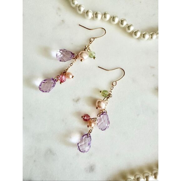 Pastel dangle heated earrings - Picture 3 of 5